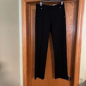 NWT Women Calvin Klein Performance large black  mid-rise straight leg stretch